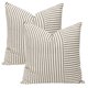 thumbnail image 1 of Funda de almohada de lino con diseño de rayas de Dinheiro, 18 x 18 pulgadas, paquete de 2 tiras, funda de almohada con ribete de lino, sofá, silla, dormitorio, decoración moderna, 1 of 5