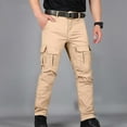thumbnail image 2 of Jinhomg Men's Tactical Pants High Waist Straight Leg Cargo Combat Big and Tall Lightweight Hiking Work Pants with Multiple Pockets Khaki,XXXL, 2 of 7
