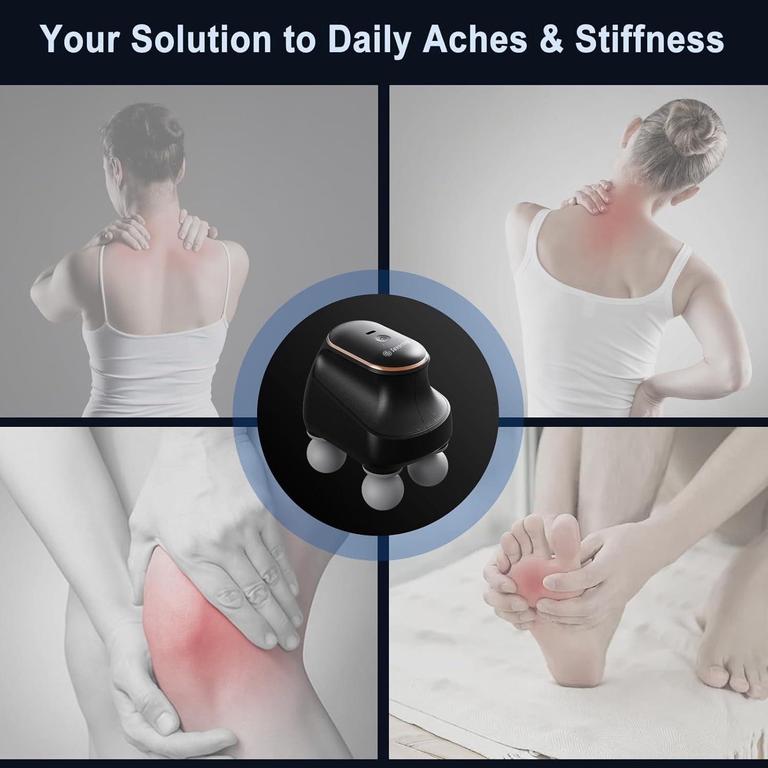 4 Head Massage Gun Deep Tissue, Mini Percussion Muscle Massager for Pain Relief