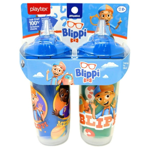 Gobelet avec paille Playtex Baby® Stage 3 Blippi™, 9 oz/12 mois et plus - paquet de 2 Parfait pour les petites mains !