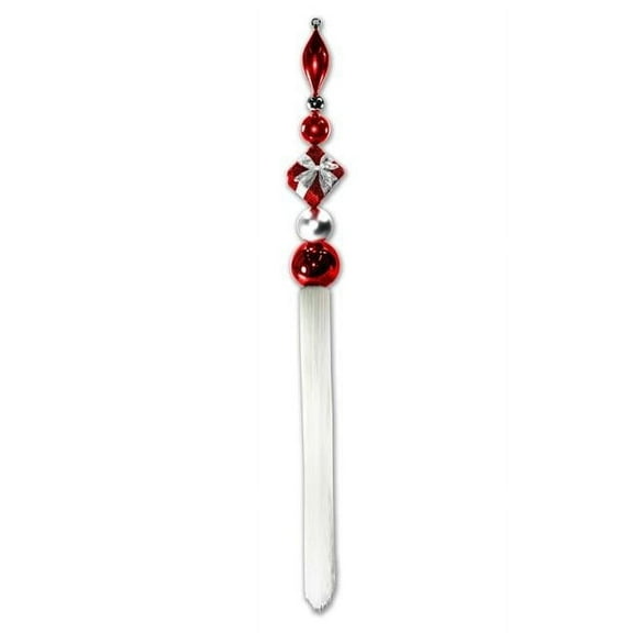 Queens of Christmas ORN-OVS-FIN-67-REWH 67 in. Dangle Ornament, Red & White