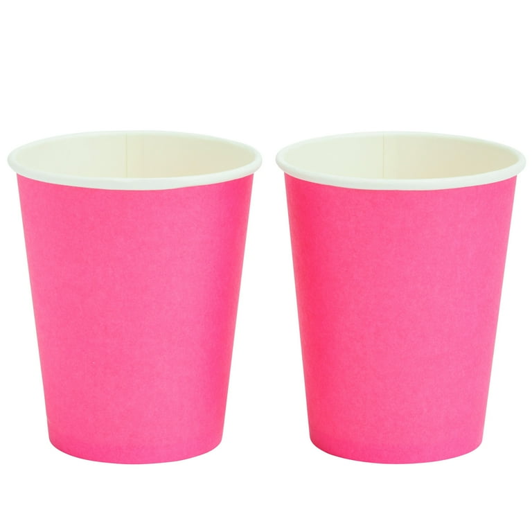 Pink paper cups and plates sale