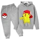 thumbnail image 1 of Conjunto de sudadera con capucha de Pikachu para niño y niña, ropa deportiva Kawaii con capucha para bebé, Pantalones, 1 of 1