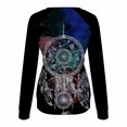 thumbnail image 4 of Camisas informales de manga larga para mujer, sudadera de cuello redondo con estampado de rombos geométricos, jersey de cuello redondo, Tops tipo túnica holgados Fridja  czfsfas409, 4 of 6