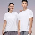 thumbnail image 6 of QQAMB Men's Tennis Shirts Plus Size Quick Dry Lightweight Collarless Short Sleeve Shirt for Men White 2XL, 6 of 8