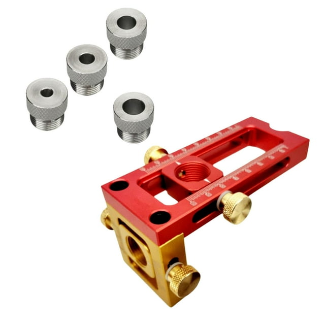 2 en 1 tornillos de gabinete de perforación, plantilla de agujero , de plantilla de pasa cruzado, bujes de perfora 4 bujes de perforación Sunnimix Plantilla de espiga para carpintería