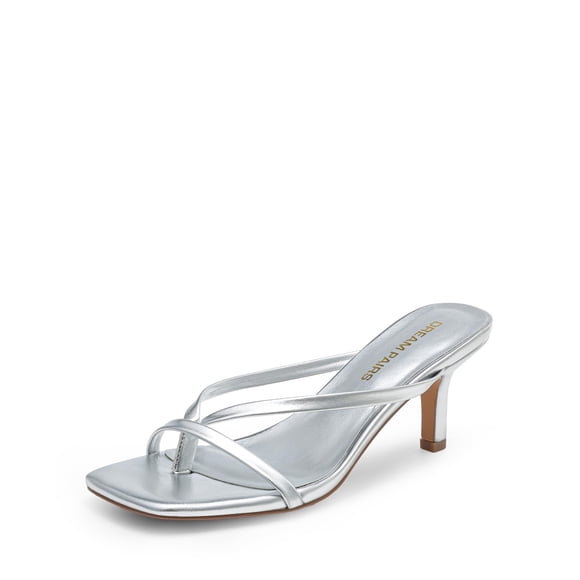 Sandalia DREAM PAIRS DWUMFF2503 Plateada con Tacón Bajo Tipo Gatito Talla 11