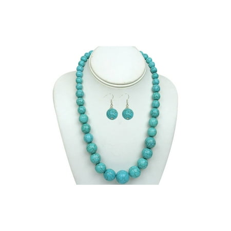 Turquoise Nugget Set - Green Simulated Turquoise Howlite 20