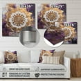 thumbnail image 4 of Designart "Regal Purple and Gold Mandala II" Boho Mandala Metal Wall Art, 4 of 5