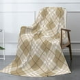 thumbnail image 3 of XMXT Throw Blankets, Brown Simple Stripe Print Bed Blanket for Bedroom Sofa, 50 x 70 inches Brown, 3 of 9