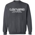 thumbnail image 2 of Unisex Crewneck Sweatshirt,I Love Sleeping, Basic Casual Sweatshirts for Men's and Women Fleece Sweatshirt Long Sleeve - Charcoal X-Large, 2 of 2