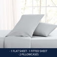 thumbnail image 4 of Nautica Solid 100% Cotton Percale 4-Piece Sheet Set, Full, Sailing Salt, 4 of 5