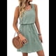 thumbnail image 3 of Vestido Mini con Cordón Texturizado y Calado para Mujer, Color Verde Frijol, Talla XL, 3 of 6