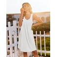 thumbnail image 5 of Ekouaer Cotton Nightgowns for Women Sleeveless Night Gown Tank Sleep Shirts Pleated Night Shirts V Neck Chemise, 5 of 6