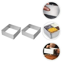 LOLIPPYY 2Pcs Square Cake Pan Stainless Steel Mold with Non Stick Coating for Baking