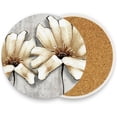 thumbnail image 2 of Coolnut Abstract Art Flower Coasters for Drinks Set of 2, Absorbent Ceramic Drink Coaster with Cork Base for Wooden Coffee Table, Cool Housewarming Gift for Home Decor Gifts, 2 of 6