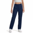 thumbnail image 5 of AWZXDE Boys Girls School Pants Straight Leg Formal Trousers Kids Dress Pants Elastic Waist Bottom Navy - 7-8 Years, 5 of 8