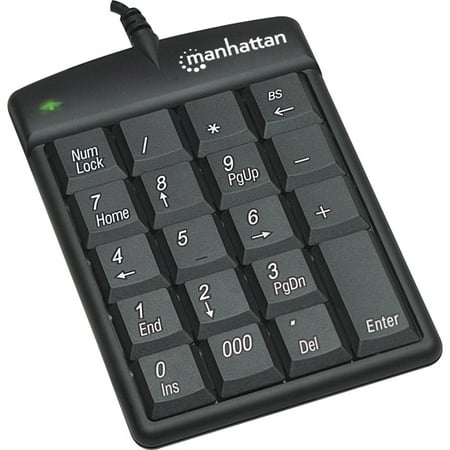 Manhattan USB Numeric Keypad with 19 Full-size keys - Asynchronous number lock function operates independently of computer keypad for faster numeric data