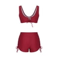 thumbnail image 4 of FcBaudy Womens Swimsuits Two Piece Swimsuit for Women Bathing Suit for Women Women Bikini Solid Strappy Back Set Two Piece Swimsuits Plus Size Bathing Suits Tankinis Swimwear Women Swimsuit, 4 of 5