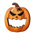 thumbnail image 2 of Halloween Wooden Pumpkin Decor, Small Halloween Decor, Apartment Halloween Decor, Pre-Painted Wood Wall Hanging, 5.5X4.5 in 5Mm Distressed Pre-Assembled Jack-O-Lantern Sign with 4, 2 of 3