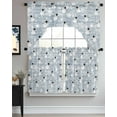 thumbnail image 3 of Blue Christmas Kitchen Curtains Swag Valance and Tier Curtains Set 36 Inch Length, Xmas Snowflake Snowman Rod Pocket Drape Panels Pair Swag Curtains for Bathroom/Cafe/Window, 3 of 6