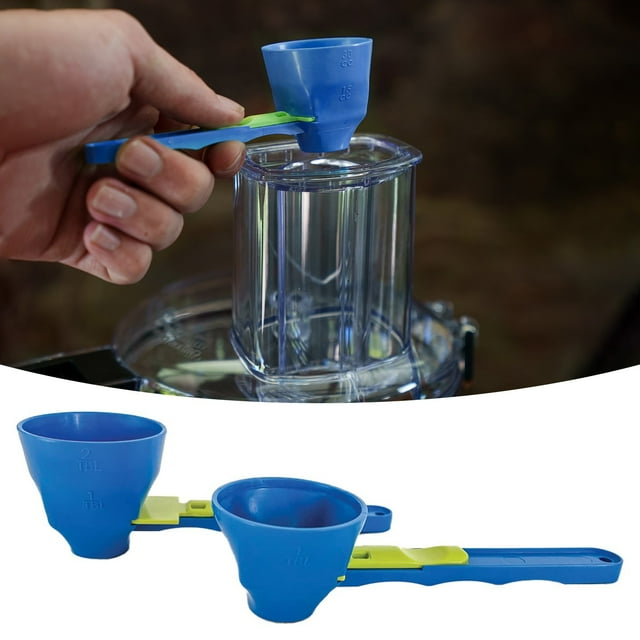Huayishang Egg Beater Funnel Spoon The Original Measuring Scoop + Funnel No Spill Preparation Of Protein Powder Workout & Sports Drinks Egg Separation Baby Formula & Kcup Mess & Spill(2PCS)