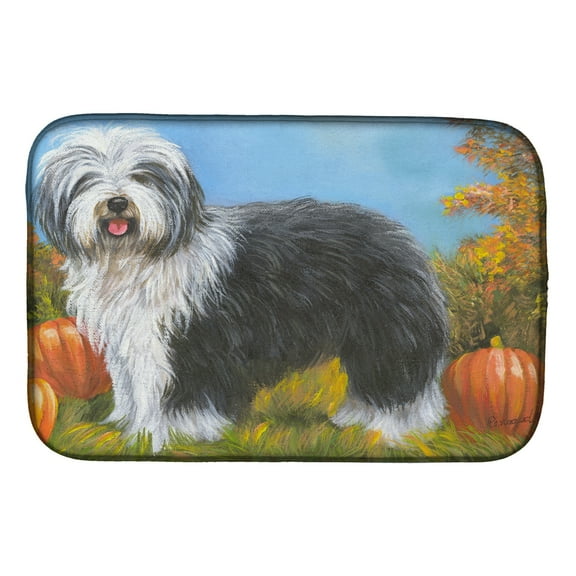 Absorbent Dish Drying Mat for Kitchen Counter Old English Sheepdog Ocotoberfest Dish Drying Mat PPP3265DDM