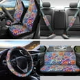 thumbnail image 2 of Jeiento Dahlia Car Seat Cover Full Set of 13, Steering Wheel Cover Seatbelt Shoulder Pad Trash Can Auto Rear View Mirror Covers Coasters Keychain Lipstick Covers Car Accessory Universal Fit, 2 of 7