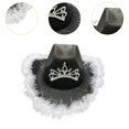thumbnail image 6 of yuksok Cowboy Hat Wide Brim Decor Novelty Cowgirl Hat for Halloween Dancing Cosplay Black, 6 of 9