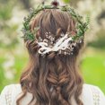 thumbnail image 3 of KAKOWELY Diadema con corona de flores, diadema decorativa, diadema para boda, diadema para novia con cinta, 3 of 4