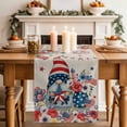 thumbnail image 2 of Table Runner 36 Inches Long for Kitchen Dining, 4th of July Dresser Scarf Farmhouse, Dining Table Decorations for Wedding/Parties, Retro Patriotic Gnomes Flowers Flag Firework 13 x 36 In, 2 of 8