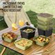 thumbnail image 4 of Paquete de 4 loncheras para exteriores | Recipiente portátil de almacenamiento de alimentos para picnic con tapa | Caja Bento a prueba de fugas, apilable, compartimentada | Acampar, Uso Laboral |, 4 of 5