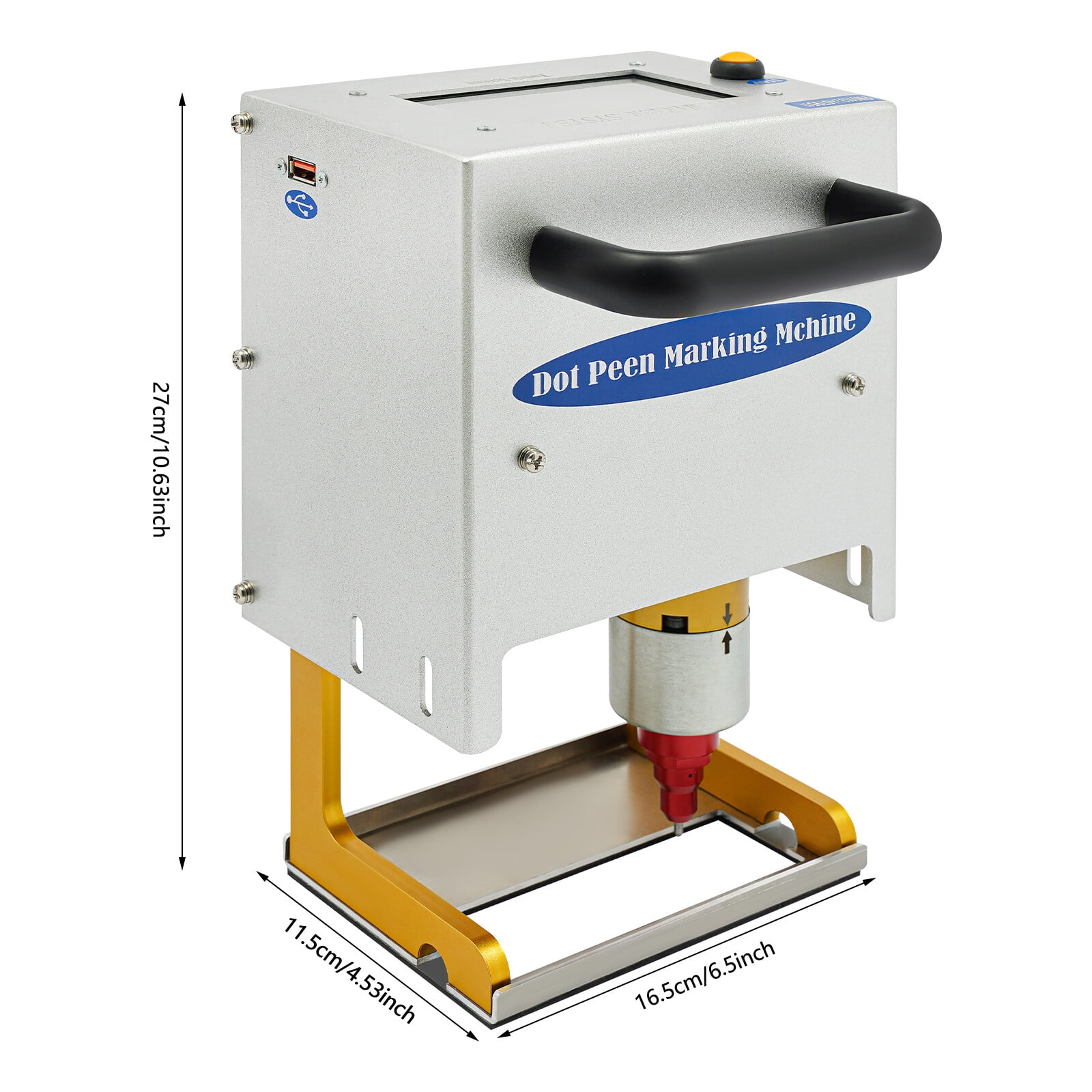 300W Portable Dot Peen Marking Machine Metal VIN Code Engraving Printer with Clear Touch Screen