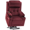 thumbnail image 5 of MCombo Lay Flat Triple Motor Power Lift Recliner for Elderly, Adjustable Headrest, Fabric(Burgundy), 5 of 9