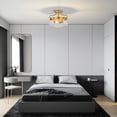 thumbnail image 2 of Elize Aged Brass 2-Light Metal & Glass Bowl Shade Semi-Flush Mount, 2 of 5