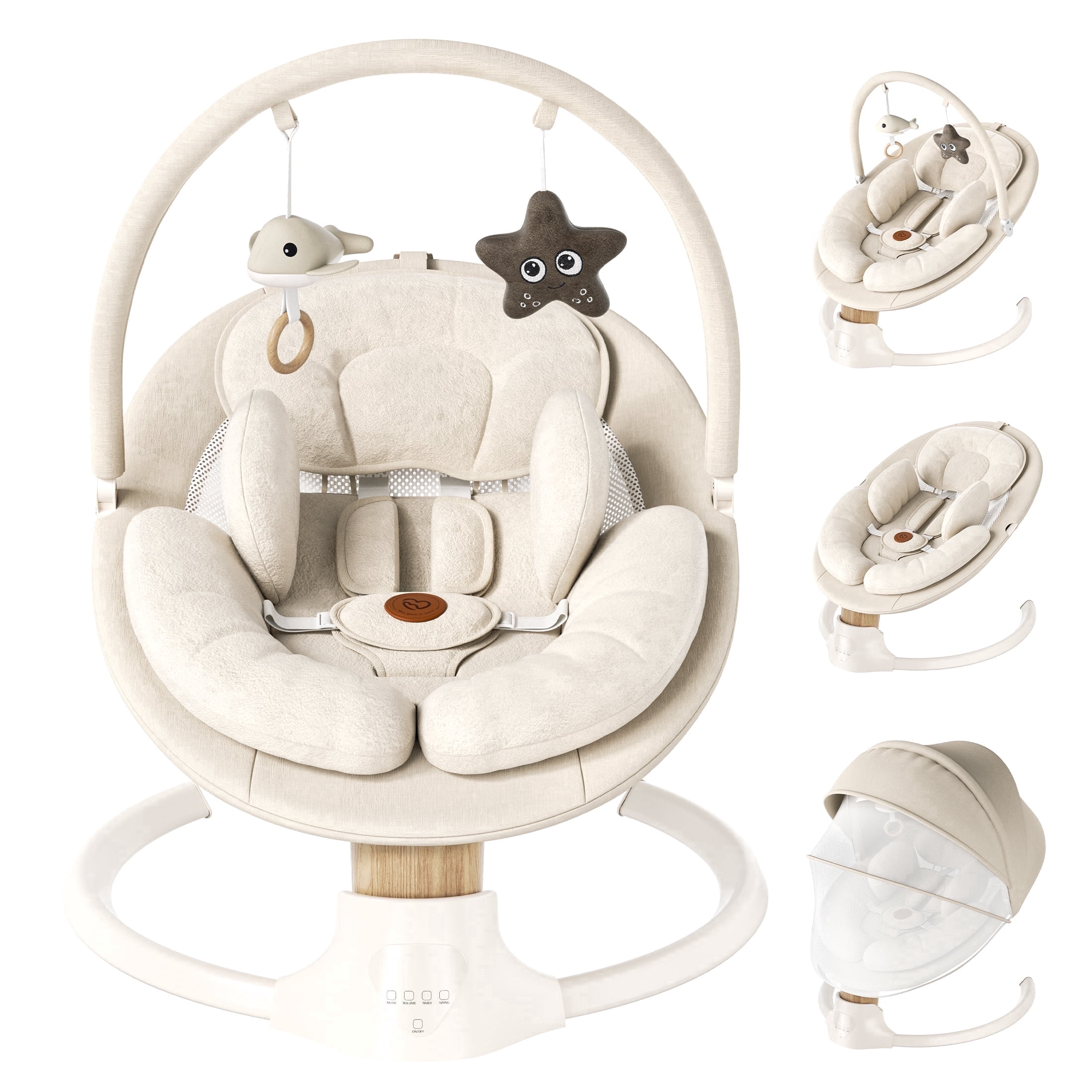 Babyomi Portable Electric Baby Swing with Music, Remote Control photo 1