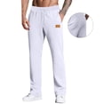 thumbnail image 3 of Men's Baggy Wide Leg Sweatpants Elastic Waist Open Bottom with Pockets, 3 of 9