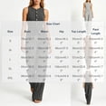 thumbnail image 2 of Women's 2 Piece Business Casual Outfits Striped Button Up Sleeveless Tank Tops with Pants Comfy Set Black XL(XL), 2 of 7