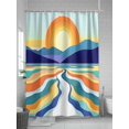 thumbnail image 5 of Abstract Colorful Ocean Sun Shower Curtain, Modern Art Waterproof Shower Curtain Set with 12 Hooks Lightweight Washable Fabric Shower Curtains for Bathroom 36x72 Inches, 5 of 6