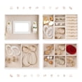 thumbnail image 4 of REGALWOVEN 3 Layer PU Leather Jewelry Box Organizer Storage with Mirror for Women Girl Birthday Gift White, 4 of 7