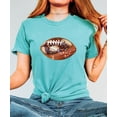 thumbnail image 6 of Ink-Printed Glitter Football Graphic Shirt for Women and Teens Fall Football Season Oversized Tee Seafoam Shirt Adult Small, 6 of 7