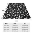 thumbnail image 3 of Honeii Black White Leaves Print Fleece Blanket - Throw Blanket for Bed, Sofa, Couch, Camping, and Travel , Microplush Ultra Soft Warm Blanket-80"x60", 3 of 7