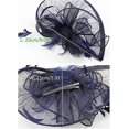 thumbnail image 3 of Tocado elegante para mujer, pinza para el pelo con plumas para novia, accesorios para cóctel Royal Ascot, azul marino, 3 of 4