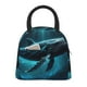 thumbnail image 1 of Balery Vintage Blue Pattern Whale Bolsa de Almuerzo para Mujeres, Caja de Almuerzo, Bolsa de Almuerzo Pequeña Impermeable, Tote de Almuerzo Reutilizable con Gran Capacidad, 1 of 6