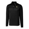 thumbnail image 2 of Men's Cutter & Buck Black Green Bay Packers Throwback Logo Traverse Stripe Stretch Quarter-Zip Big & Tall Pullover Top, 2 of 3