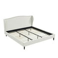 thumbnail image 3 of Rustic Manor Eloisa Linen Upholstered Platform Bed King Size, Cream White, 3 of 8