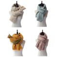 thumbnail image 2 of Bufanda de lana cálida de estilo coreano para mujer, pañuelo de punto elástico a rayas, chal grueso de invierno, 2023 Fivean unisex, 2 of 2