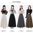 thumbnail image 6 of Elegant High Waist Long Skirt for Women Pleated Dress Color Breathable and Comfortable Polyester Fabric, 6 of 8