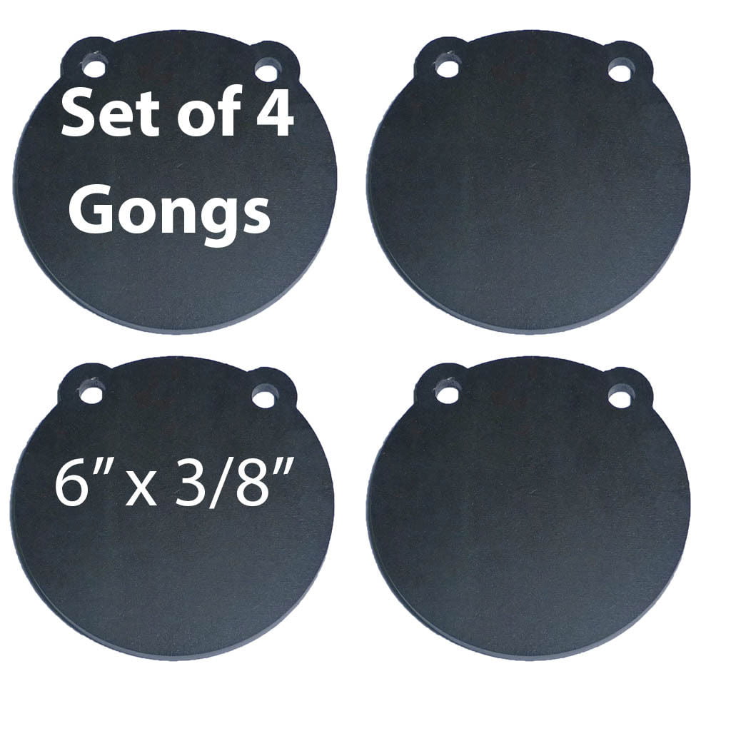 AR500 3/8" Steel Shooting Targets 2-6" gongs and 2-8" Gongs Set 