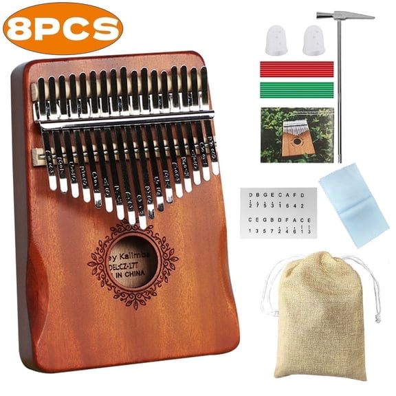 Kalimba Thumb Piano for Adults - Portable Musical Instruments for Beginners, 17-Key